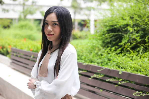 Portrait Asian Business Woman Corporate Building — Stock Photo, Image