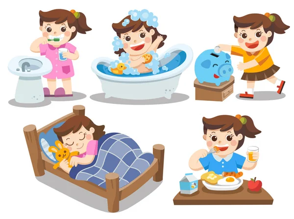 Bedtime routine Vector Art Stock Images | Depositphotos