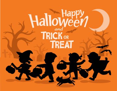 Cadılar Bayramınız Kutlu Olsun. Çocuk Halloween fantezi elbise içinde hile ya da Treating gitmek için giyinmiş