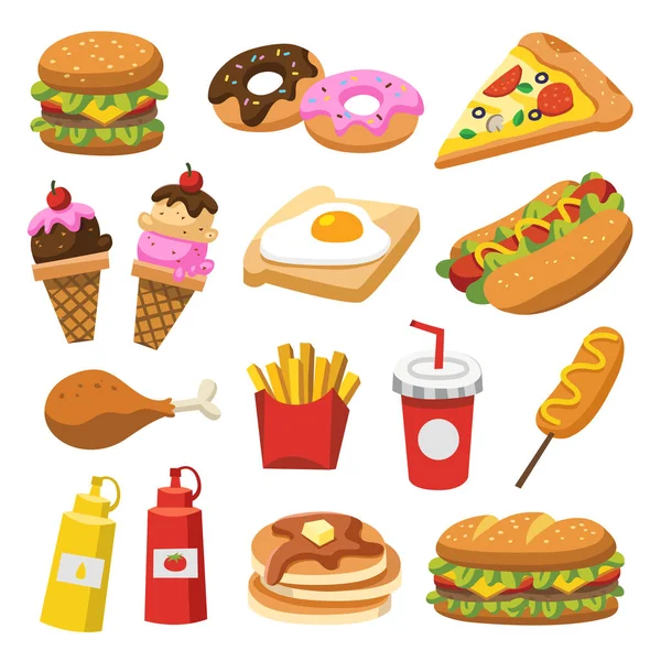 Conjunto Comida Tradicional Comamos Algo Delicioso Sabroso Iconos Para Logotipos — Vector de stock