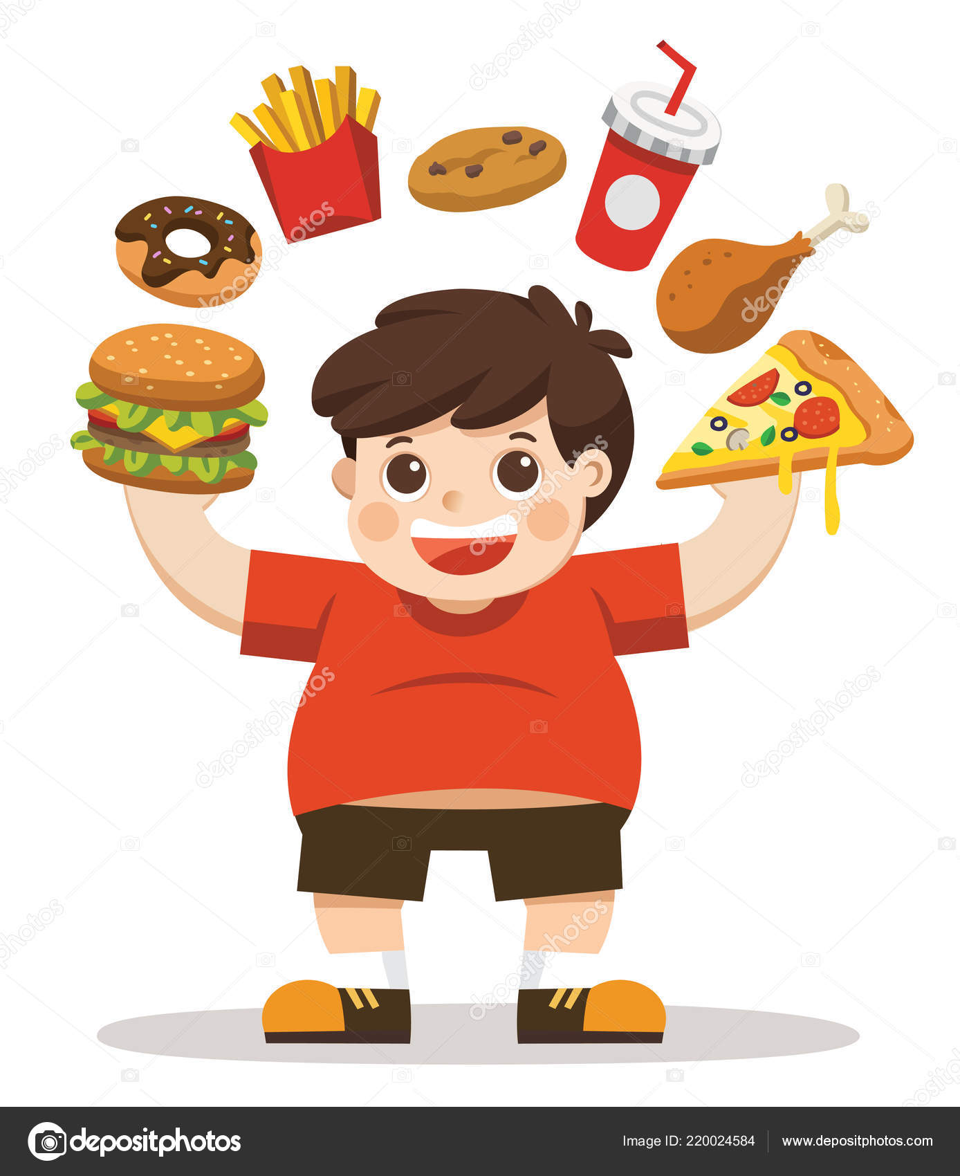 Kids Eating Junk Food Clipart