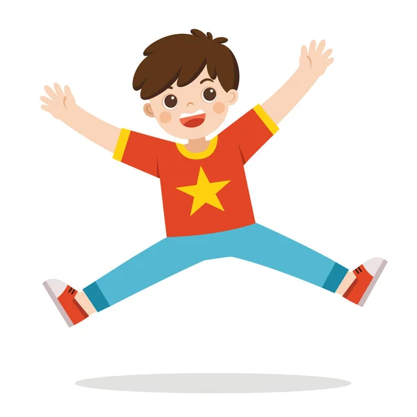 Un garçon sautant sur l'arrière-plan . — Image vectorielle