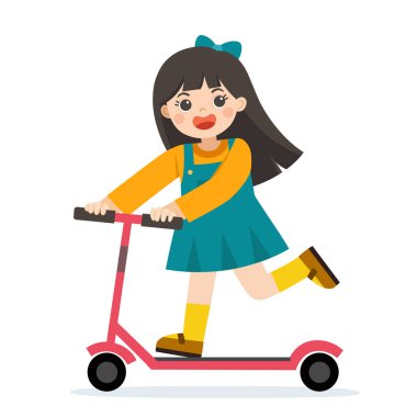 Scooter üzerinde mutlu kızlar dışında eğleniyor.