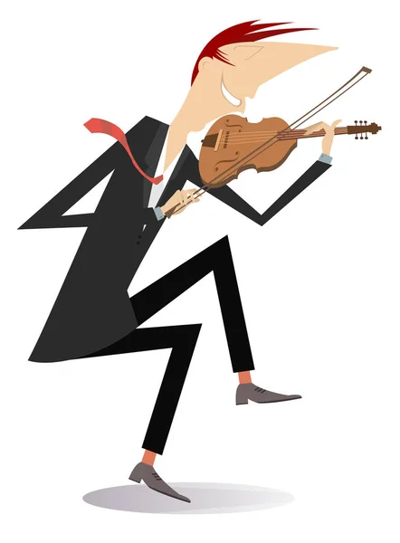 Иллюстрация Человека Скрипача Скрипач Играет Музыку Вдохновением Изолированным Белого — стоковый вектор