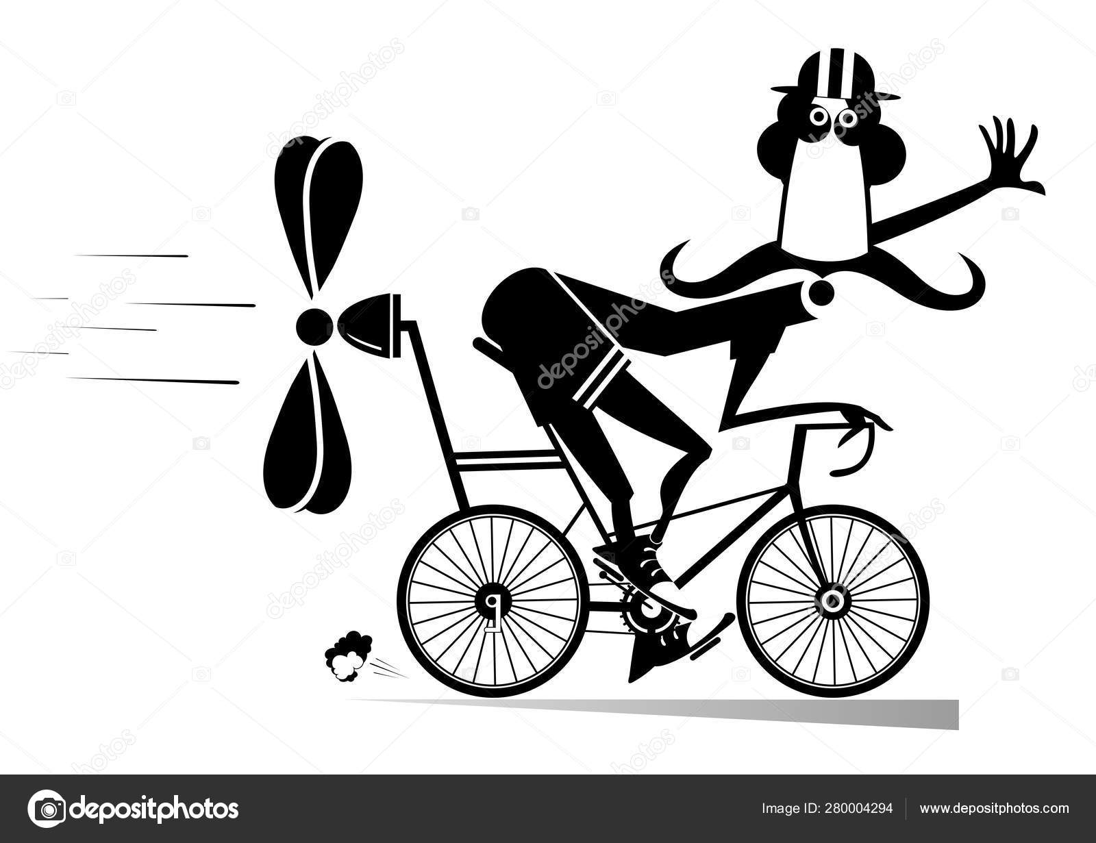 Um desenho preto e branco de um homem andando de moto.