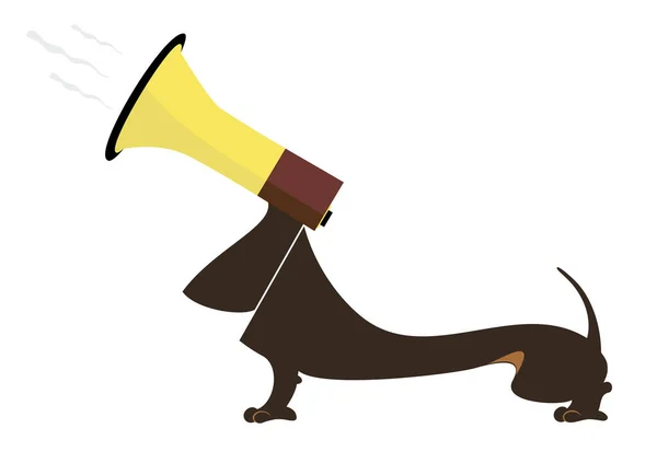 Hunden Ser Som Megafon Begreppet Illustration Hund Med Megafon Huvud — Stock vektor