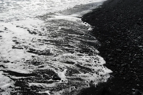 Areia Cinza Preta Praia Sul Islândia — Fotografia de Stock