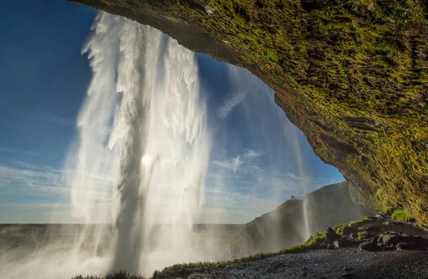 Wodospad Seljalandsfoss Południowym Wybrzeżu Islandii — Zdjęcie stockowe