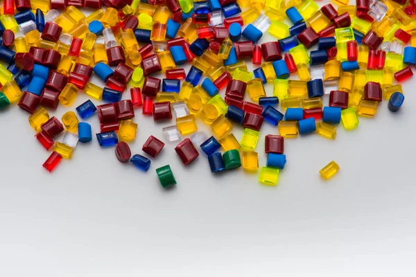 Várias Resinas Polímero Plástico Coloridas Diferentes — Fotografia de Stock