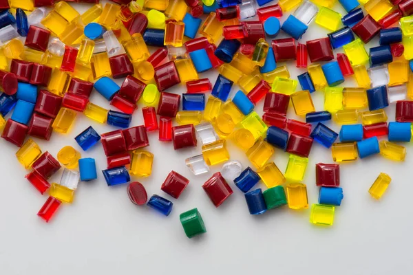 Resinas Polímero Plástico Coloridas Diferentes — Fotografia de Stock