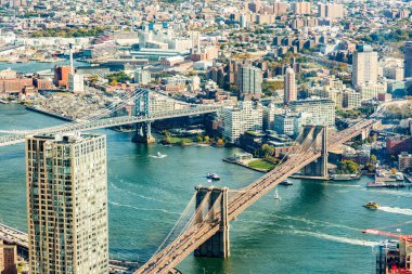 Manhattan'ın bu havadan görünümü ile bir dron ama New York'ta 1 Dünya Ticaret Merkezi'nden alınan yüksek kaliteli fotoğraf makinesi alınmamış. NYC en Instagram'dünya şehridir ve bu yüzden gösterilir!
