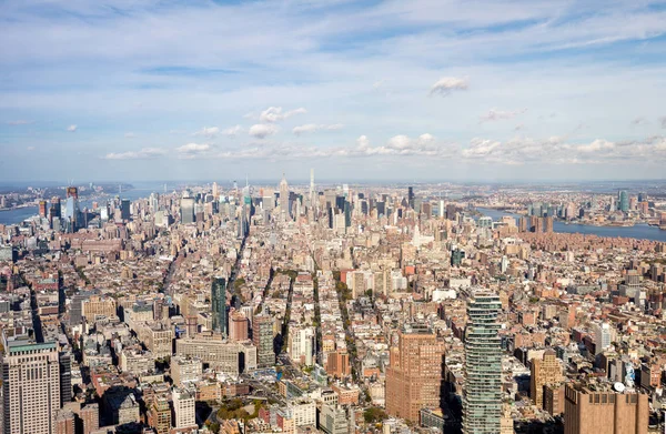 Cette Vue Aérienne Manhattan Pas Été Prise Avec Drone Mais — Photo