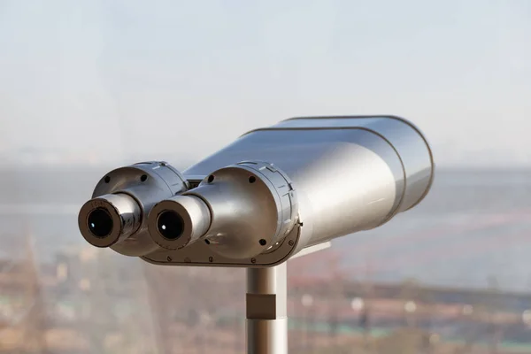 Prismáticos Turísticos Telescopio Prismáticos Plataforma Observación Para Turista — Foto de Stock