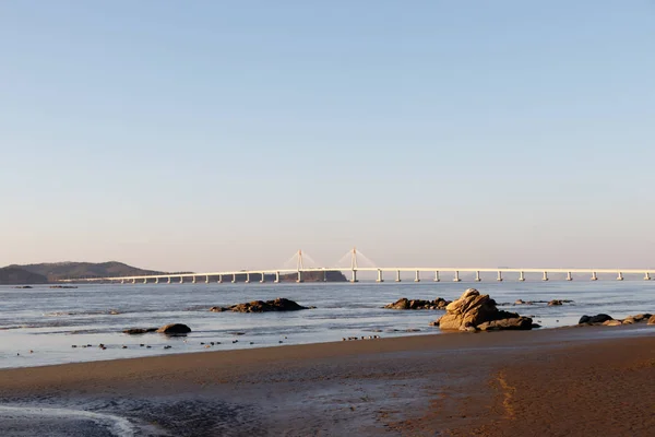 Sea and bridge landscape. Ganghwado island Bridge, Ganghwa-gun, Incheon, Republic of Korea.