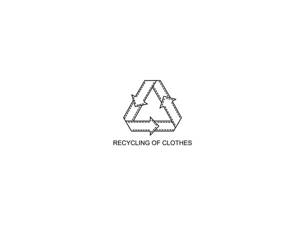 Recycling of clothes Monochrome icon. Secondary processing of clothing. — Stock Vector