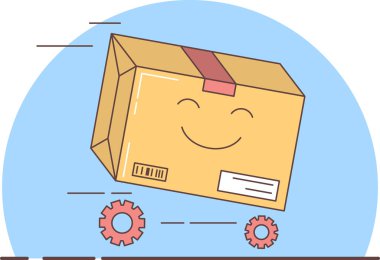 Hediye teslimat, ileri, vektör yarış paketlenmiş kutusu