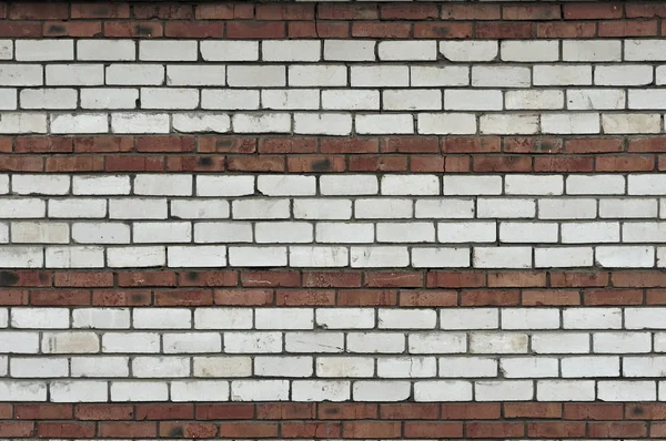 Red White Wall Background. Old Grungy Brick Wall Horizontal Texture. Brickwall Backdrop. Stonewall Wallpaper. Vintage Wall With Peeled Plaster. Retro Grunge Wall — Stock Photo, Image