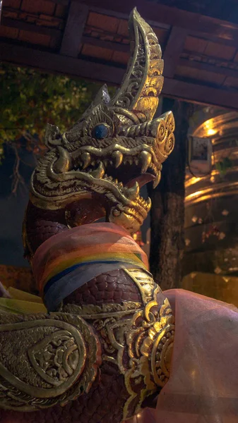 Machující Chrám Chiang Mai Thajsko Buddah Lanna Art Řemeslné Řemeslo — Stock fotografie