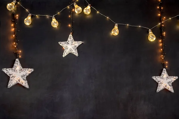 yıldız ve ışıklar harfler için siyah arka plan