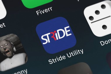 London, Büyük Britanya - 29 Eylül 2018: simge bir iPhone mobil App Stride yardımcı programı'ndan US Bancorp.