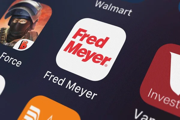 Londres Reino Unido Septiembre 2018 Aplicación Móvil Fred Meyer Kroger — Foto de Stock