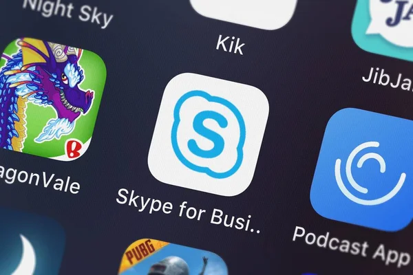 London Storbritannia September 2018 Skjermbilde Mobilappen Skype Business Fra Microsoft – stockfoto