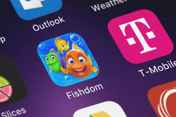London Egyesült Királyság 2018 Szeptember Screenshot Fishdom Mozgatható App Playrix — Stock Fotó