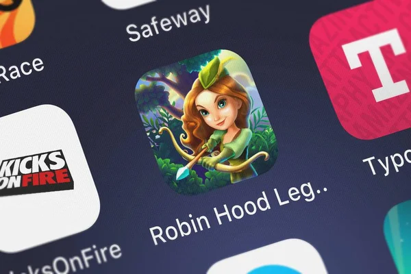Londres Royaume Uni Septembre 2018 Icône Application Mobile Robin Hood — Photo