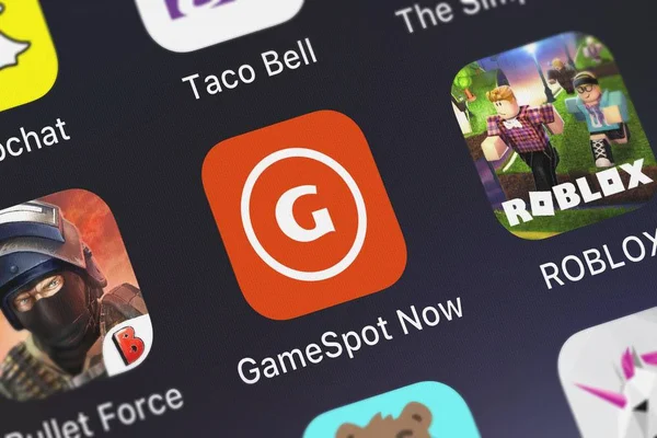 London Vereinigtes Königreich September 2018 Nahaufnahme Des Gamespot Jetzt Mobile — Stockfoto