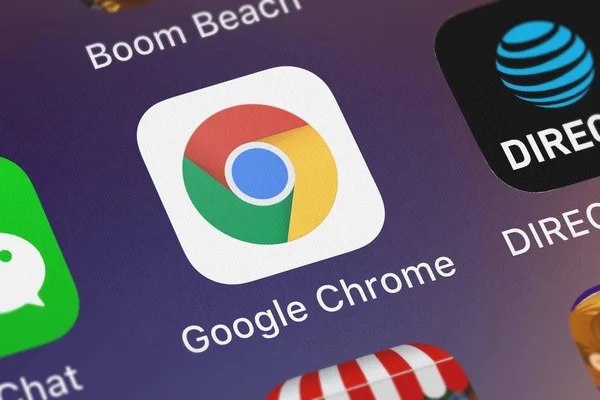 Londres Reino Unido Septiembre 2018 Icono Aplicación Móvil Google Chrome — Foto de Stock