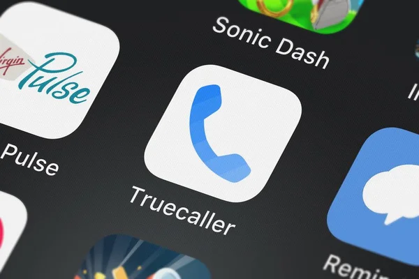 Londres Reino Unido Septiembre 2018 Aplicación Móvil Truecaller True Software — Foto de Stock