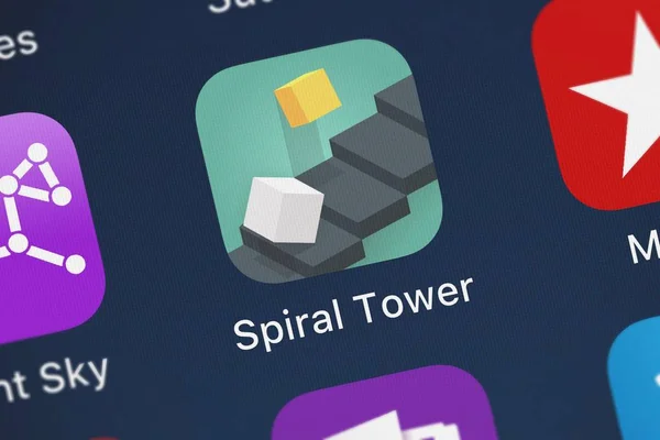 Londres Reino Unido Septiembre 2018 Aplicación Móvil Spiral Tower Ketchapp —  Fotos de Stock