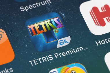 London, Büyük Britanya - 29 Eylül 2018: simge Electronic Arts ipad bir iPhone için mobil App Tetris Premium. 