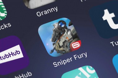 London, Büyük Britanya - 29 Eylül 2018: simge bir iPhone mobil App keskin nişancı Fury Gameloft.