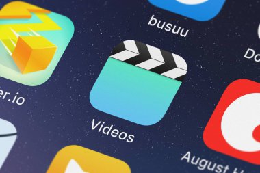 London, Büyük Britanya - 29 Eylül 2018: Screenshot-in hareket eden app Apple videolar.