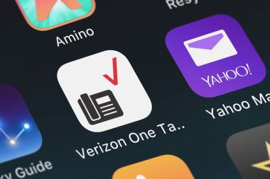 London, Büyük Britanya - 29 Eylül 2018: ekran görüntüsü Verizon Wireless'ın mobil app Verizon bir konuşma.