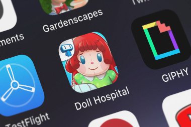 London, United Kingdom - September 29, 2018: Screenshot of Tapps Tecnologia da Informao Ltda.'s mobile app Doll Hospital - Plush Dolls Doctor Game for Kids.  clipart