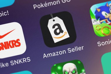 London, Büyük Britanya - 29 Eylül 2018: ekran görüntüsü, Amzn Mobile Llc's mobil app Amazon satıcı.