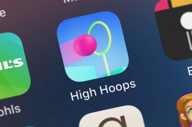 London, Büyük Britanya - 29 Eylül 2018: simge bir iPhone mobil App Ketchapp üzerinden yüksek Hoops.