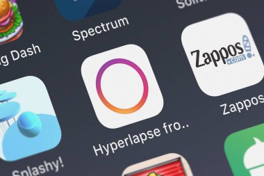 London, Büyük Britanya - 29 Eylül 2018: yakın çekim çekim Instagram Mobil App Instagram, Inc Hyperlapse..