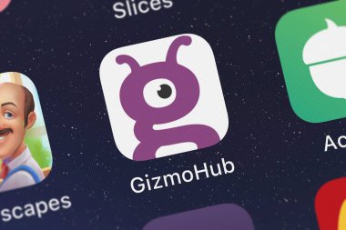 London, Büyük Britanya - 29 Eylül 2018: ekran görüntüsü Verizon Wireless'ın mobil app Gizmohub.