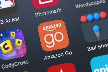 London, Büyük Britanya - 29 Eylül 2018: Screenshot-in hareket eden app Amazon gitmek Amzn Mobile LLC.