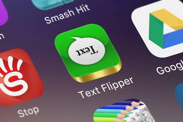 Londýn Velká Británie Září 2018 Ikona Mobilní Aplikace Text Flipper — Stock fotografie