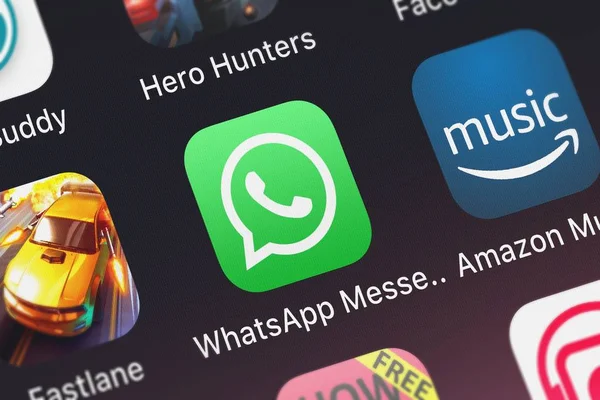 London Wielka Brytania Września 2018 Bliska Strzał Whatsapp Inc Popularnych — Zdjęcie stockowe