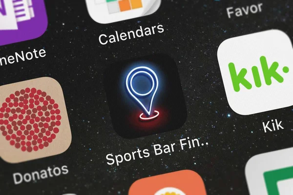 London Wielka Brytania Września 2018 Sports Bar Finder Aplikacji Mobilnej — Zdjęcie stockowe