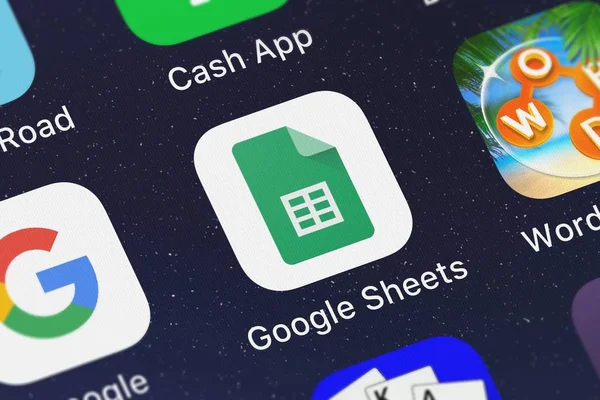 London, Büyük Britanya - 29 Eylül 2018: Screenshot-in Google sayfaları mobil app iphone üzerinde Google, Inc. simgesinden.