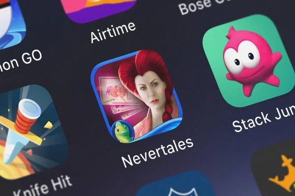 London Wielka Brytania Września 2018 Zrzut Ekranu Aplikacji Mobilnej Nevertales — Zdjęcie stockowe