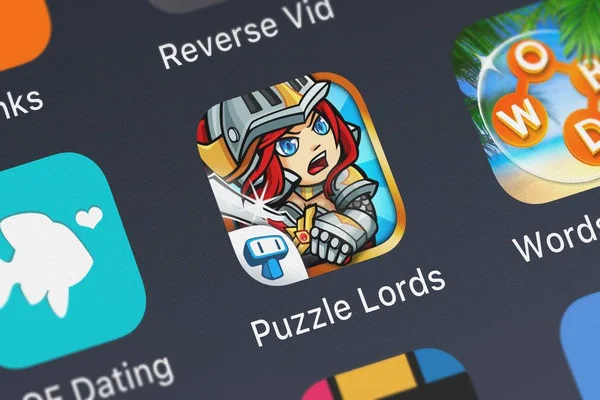 Londres Royaume Uni Septembre 2018 Icône Application Mobile Puzzle Lords — Photo
