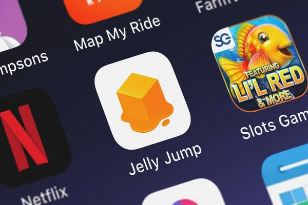Londres Reino Unido Septiembre 2018 Icono Aplicación Móvil Jelly Jump — Foto de Stock