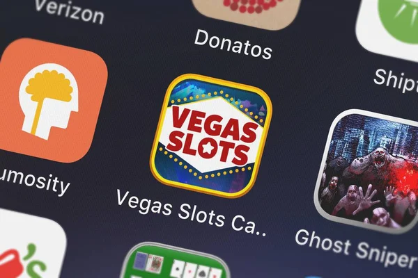 London Verenigd Koninkrijk September 2018 Close Shot Van Vegas Slots — Stockfoto